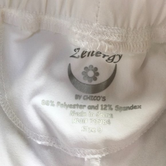 FIRM-LAST CHANCE!  Super Comfortable Pure White Chico's Zenergy Capris - Picture 3 of 4